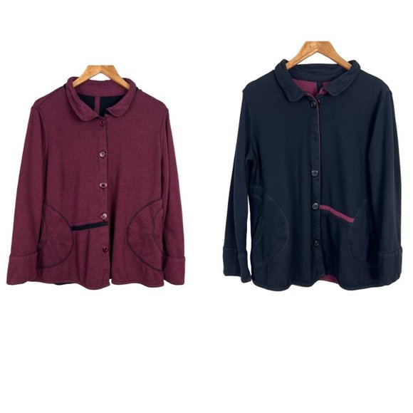 Parsley & Sage Sweater Womens Large Reversible Button Up Cardigan Casual Knit L - Picture 1 of 15